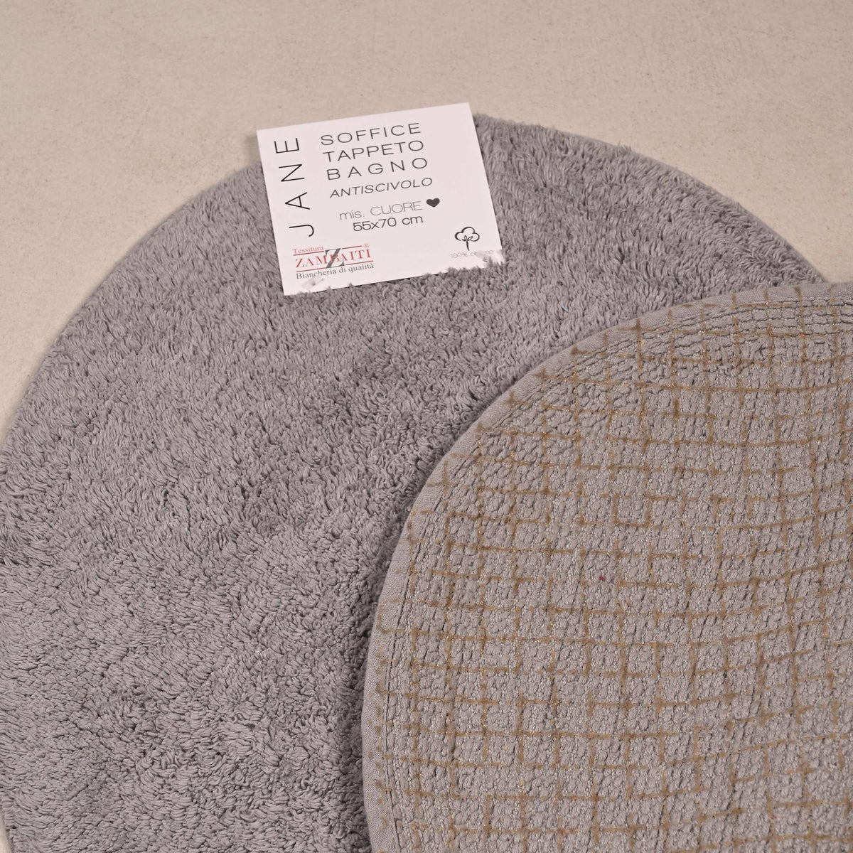 Tappeto bagno Forma di Cuore in 100% Cotone Jane Zambaiti 