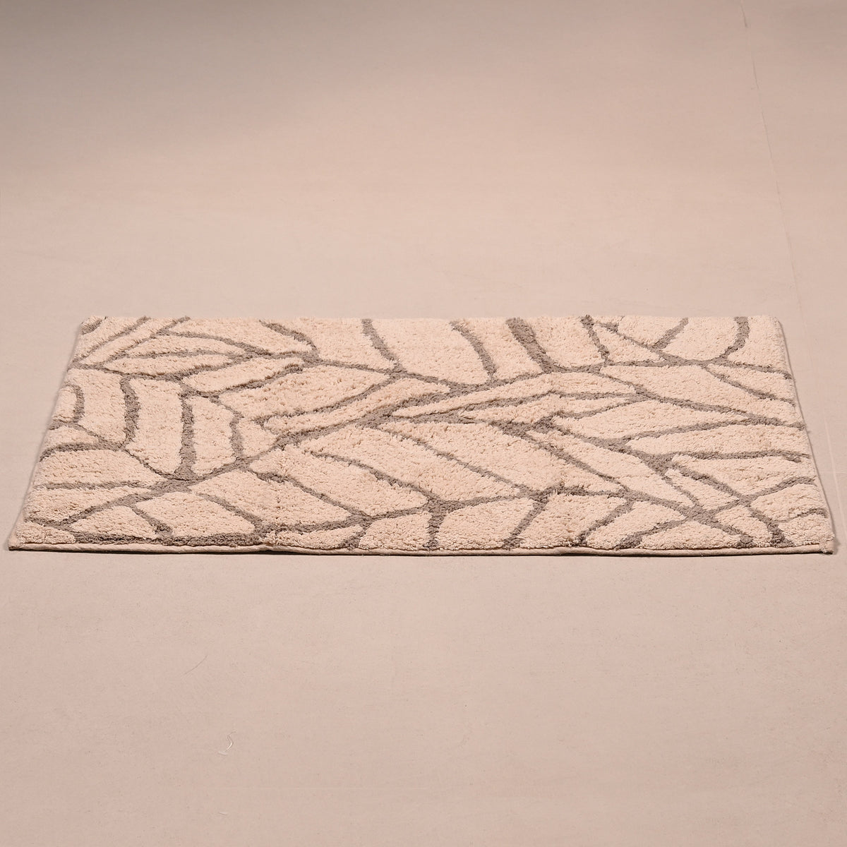 Tappeto da arredo ricami foglie 100% Cotone Leafy Zambaiti