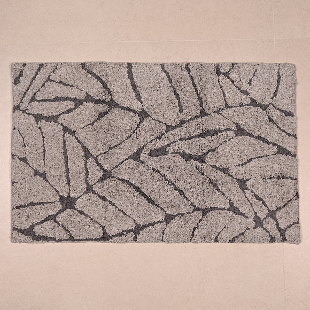 Tappeto da arredo ricami foglie 100% Cotone Leafy Zambaiti