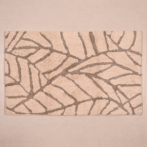 Tappeto da arredo ricami foglie 100% Cotone Leafy Zambaiti