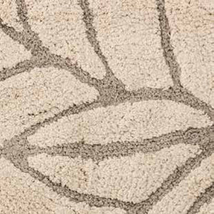 Tappeto da arredo ricami foglie 100% Cotone Leafy Zambaiti
