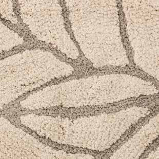 Tappeto da arredo ricami foglie 100% Cotone Leafy Zambaiti