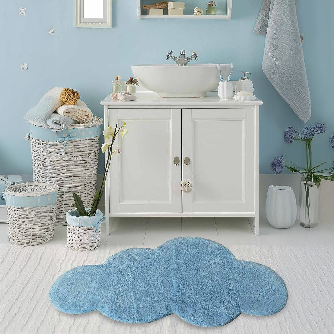 Tappeto da bagno Nuvoletta morbida con antiscivolo Nuvola Zambaiti