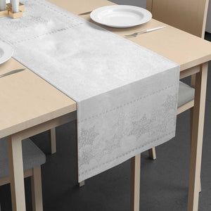 Runner tessuto jacquard neve brillantinata Zambaiti