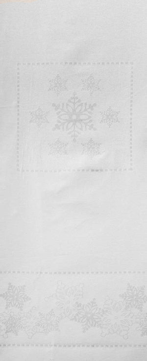 Runner tessuto jacquard neve brillantinata Zambaiti