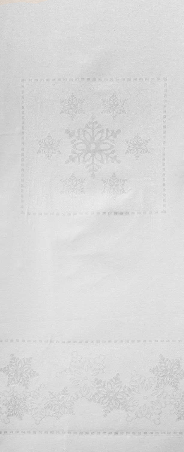 Runner tessuto jacquard neve brillantinata Zambaiti
