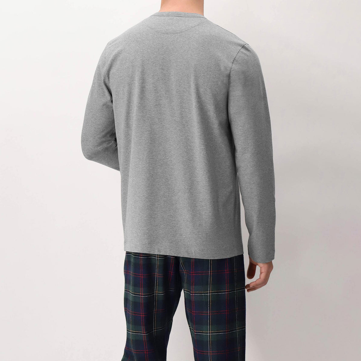 Pigiama Uomo scollo a serafino pantalone fantasia scozzese in caldo cotone Perofil VPRT9298