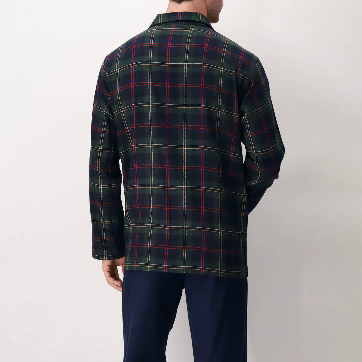 Pigiama Uomo maglia aperta fantasia scozzese in caldo cotone Perofil VPRT92985