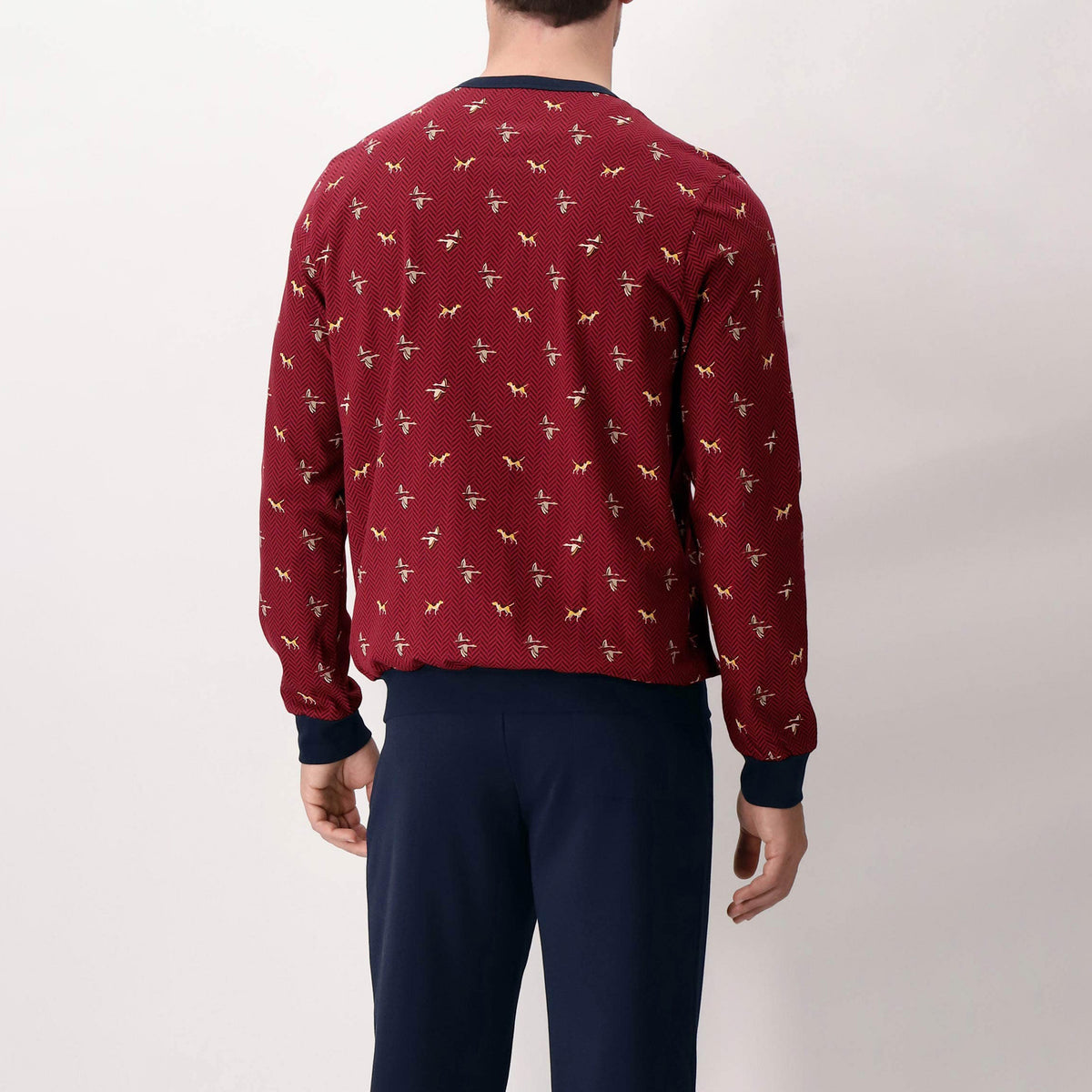 Pigiama uomo caldo cotone scollo a serafino Perofil VPRT92989