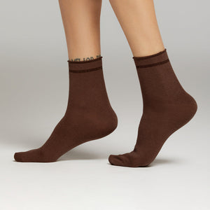 Calzini Corti Donna in caldo cotone taglio vivo Set da 3 pezzi Pompea CZ Lara