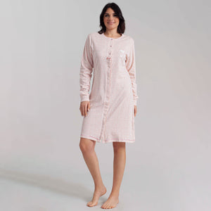 Camicia da notte caldo cotone con bottoni tigrato Irge IR1910