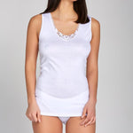 Canotta donna spalla larga Irge ir7003 cotone pizzo 3 pz