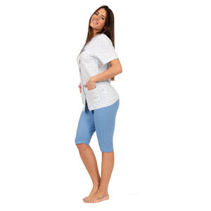 Pigiama donna aperto + pinocchietto in cotone  2001 - 187 calibrato
