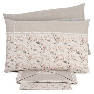 Lenzuola letto fantasia fiorata con smerlo Irge Praga Nova