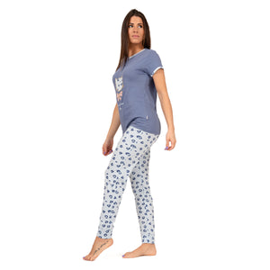 Pigiama donna 3 pezzi lungo + corto cotone Irge TD45