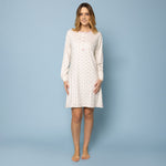 Camicia da Notte Donna 100% Caldo Cotone scollo serafino Irge IRI2160