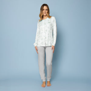 Pigiama Donna in caldo cotone, maglia aperta IRGE IRI 2169