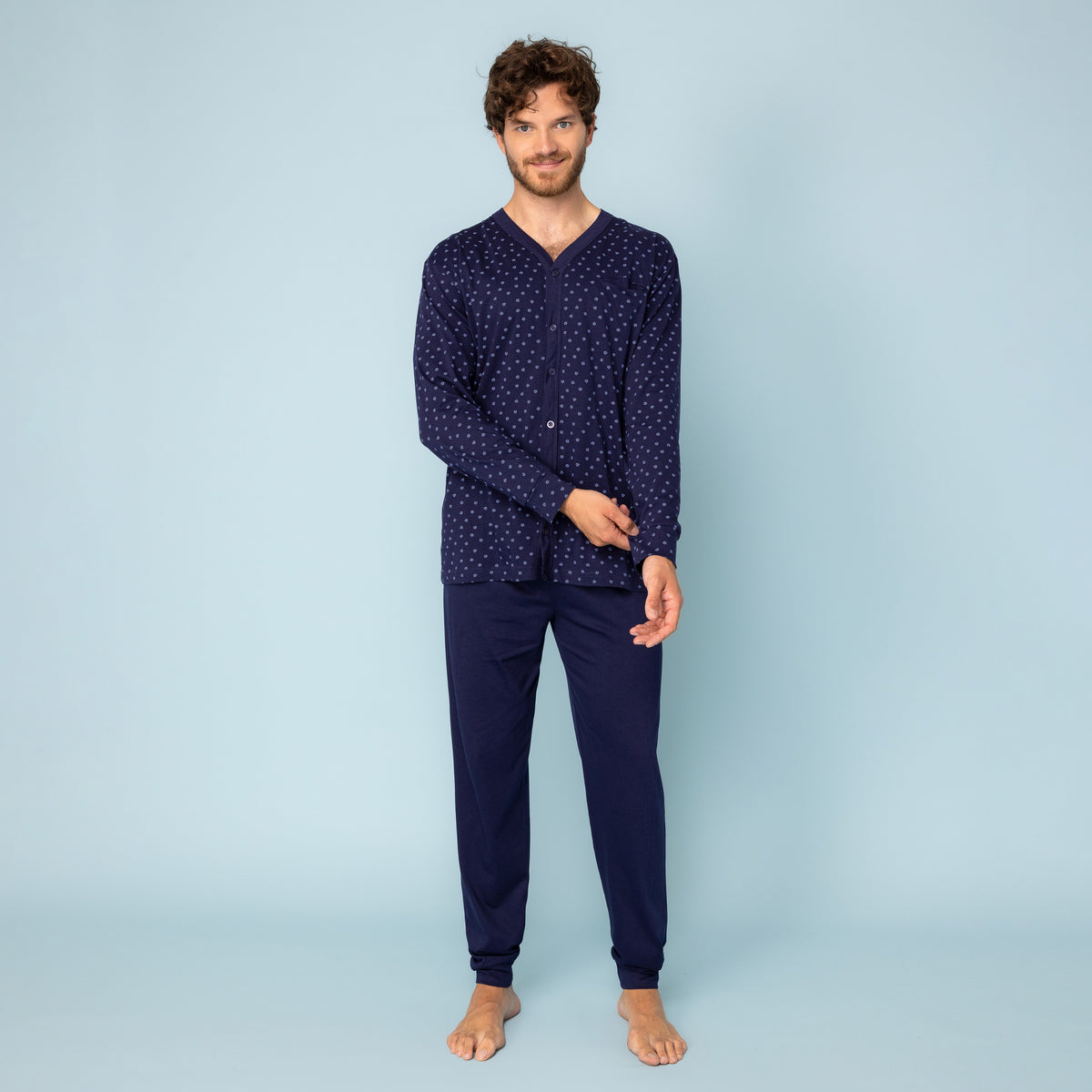 Pigiama uomo 100% cotone Irge IRL1965 aperto