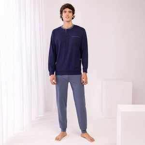 Pigiama Uomo in cotone scollo a serafino Irge IRL2231