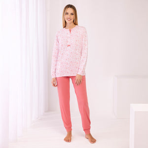 Pigiama Donna floreale in 100% cotone Irge IRL2285