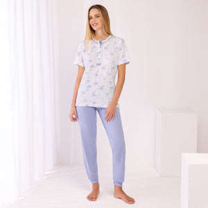 Pigiama Donna estivo floreale 100% cotone IRGE IRL2370