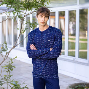 Pigiama uomo scollo serafino cotone leggero Irge IRL2525