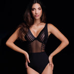 Body donna sotto giacca Love and bra Ivy con ferretto tulle nero