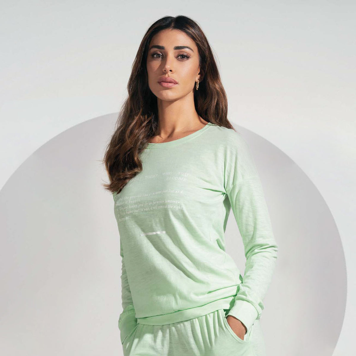Pigiama donna Jadea 3147 100% cotone lime