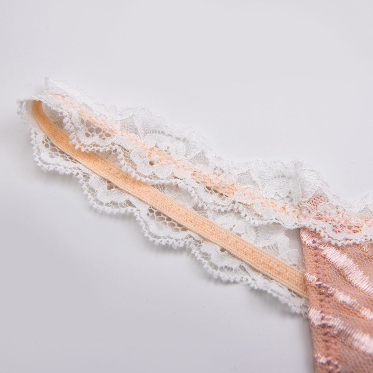Body Donna Jadea 4191 tulle rigato in trasparenza con pizzo rosa