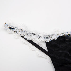 Body Donna Jadea 4191 tulle rigato e pizzo nero