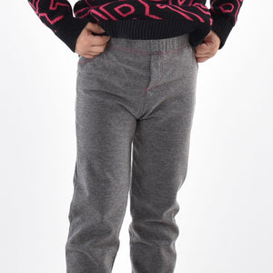 Leggings bimba caldo cotone grigio Meritex impunture rosa