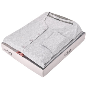 Pigiama donna Jadea 5163 lungo caldo cotone grigio