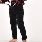 Leggings bimba caldo cotone nero Meritex impunture verde