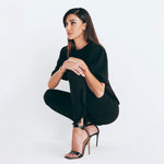 Leggings Jadea 4523 in cotone stretch con spacco laterale e rouge in tulle