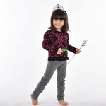 Leggings bimba caldo cotone grigio Meritex impunture rosa