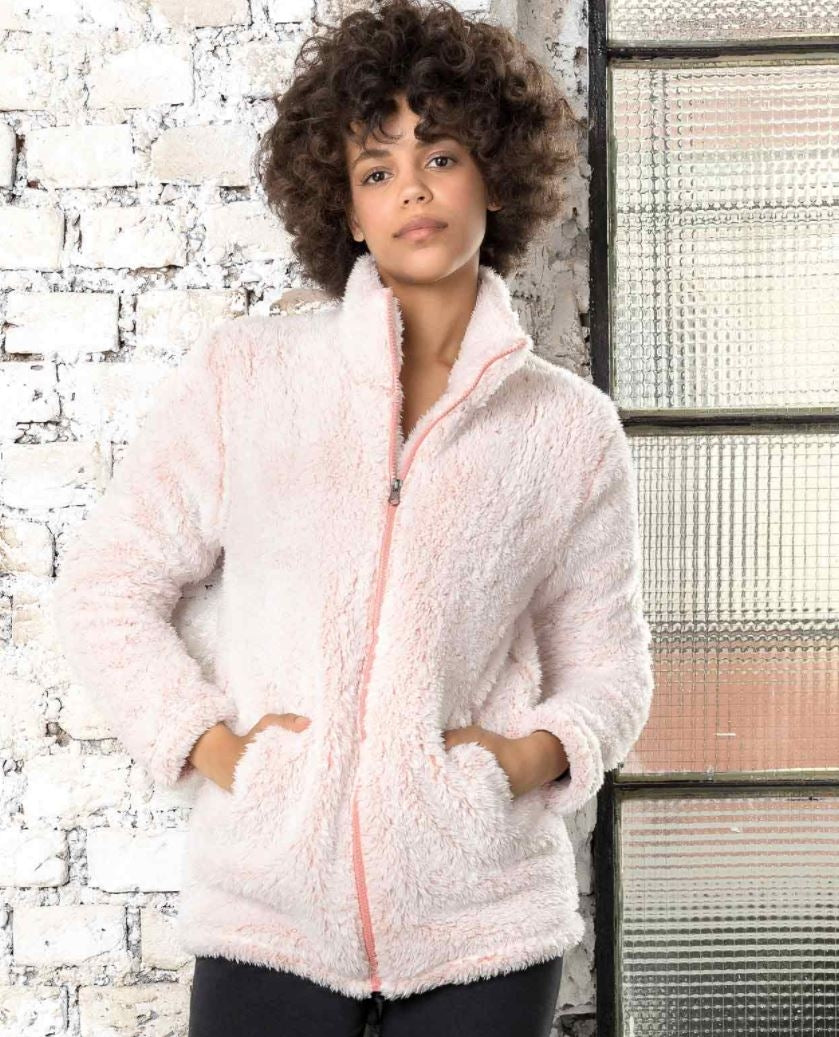 Giacca donna invernale Jadea 5122 in sherpa pesca
