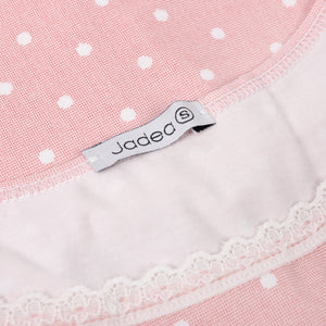 Coordinato Jadea 4341 canotta spalla stretta + slip cotone pois albicocca