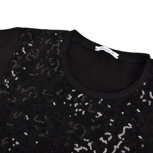 Maglia in pizzo con paillettes nera Jadea 4450