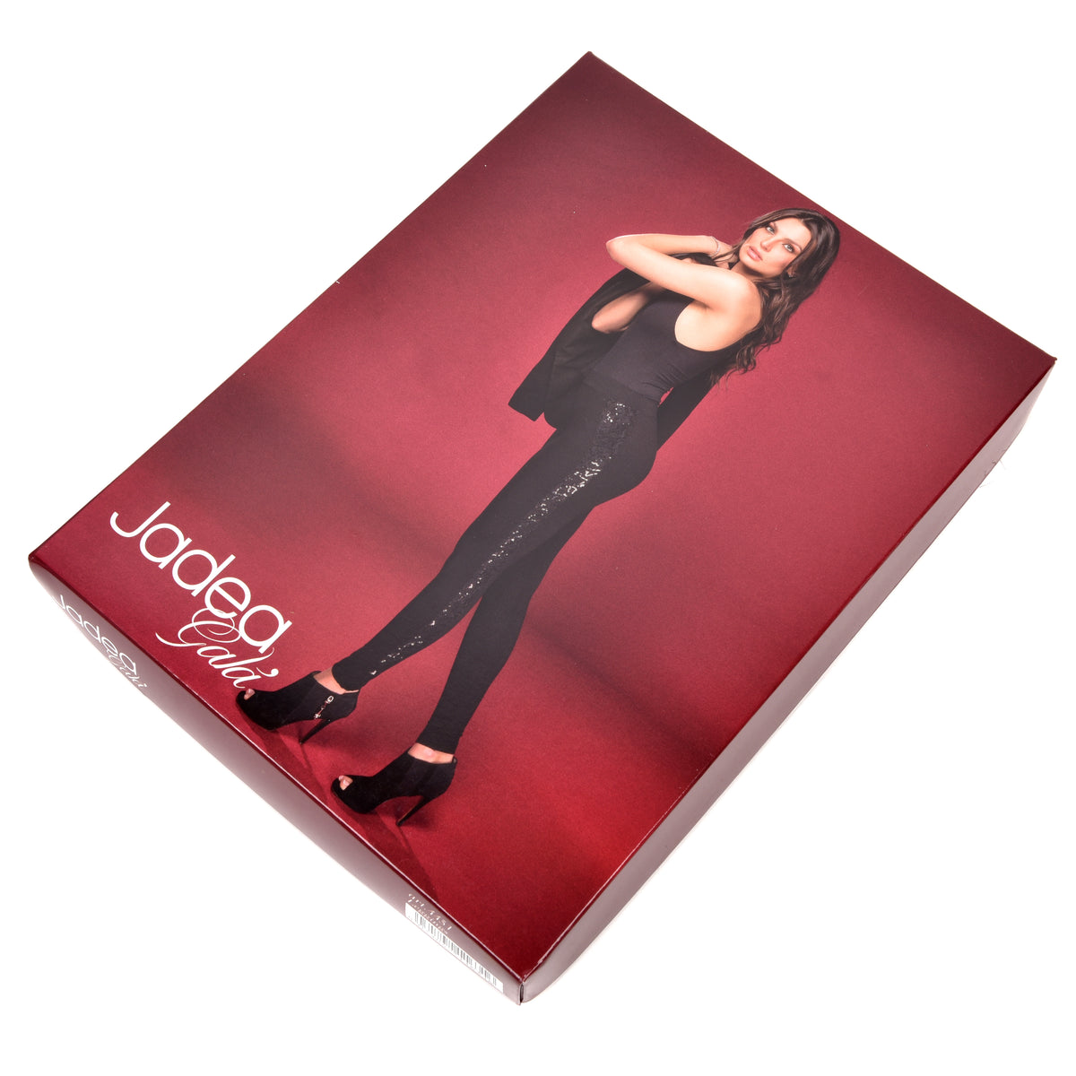 Leggings nero con dettaglio laterale pizzo e paillettes Jadea Galà 4451 