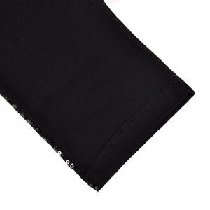 Leggings nero con dettaglio laterale pizzo e paillettes Jadea Galà 4451 