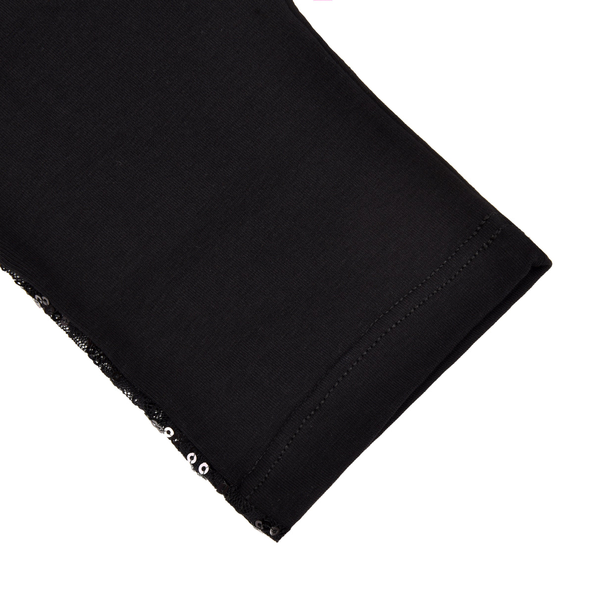Leggings nero con dettaglio laterale pizzo e paillettes Jadea Galà 4451 