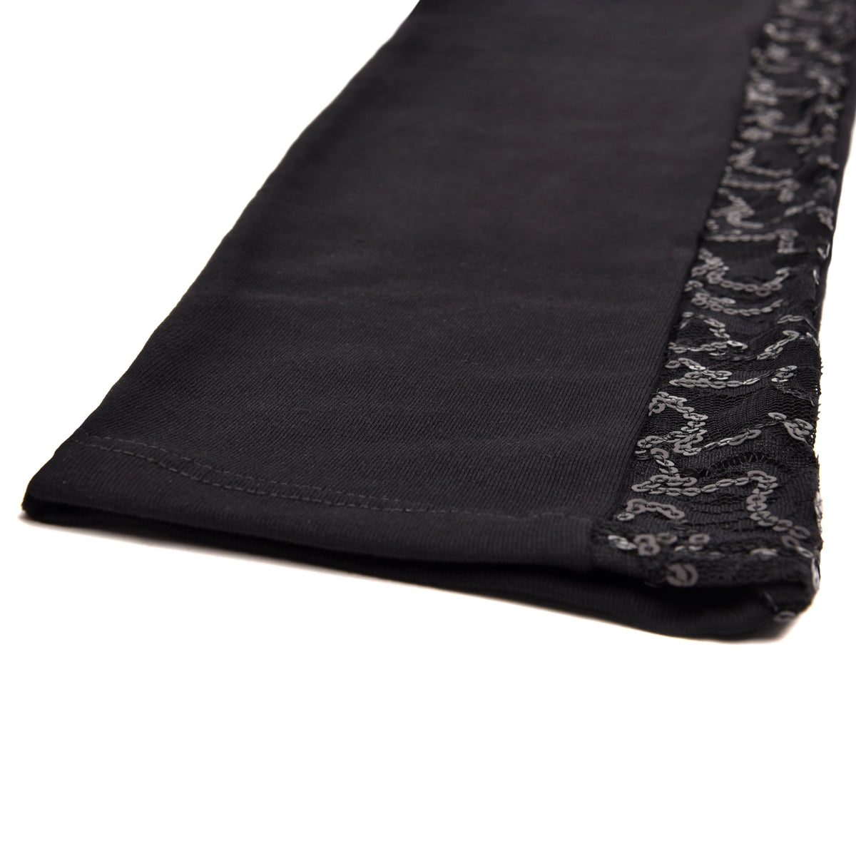 Leggings nero con dettaglio laterale pizzo e paillettes Jadea Galà 4451 