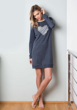 Maxi maglia Jadea 5067 in caldo cotone con cuore 