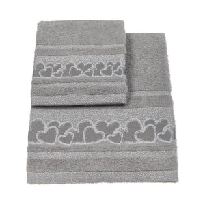 Vingi set asciugamani viso + ospite cotone Joanna grigio