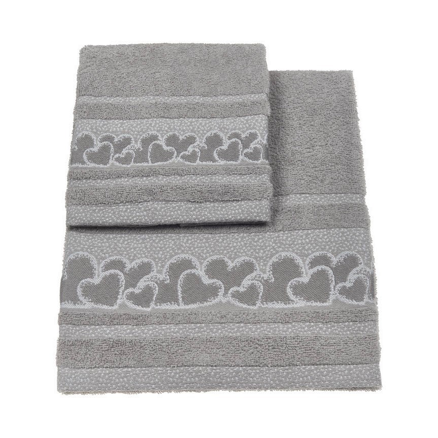 Vingi set asciugamani viso + ospite cotone Joanna grigio