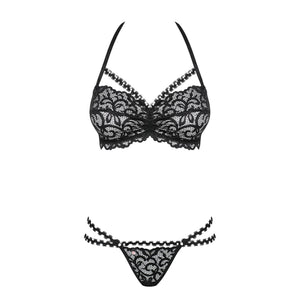 Sexy set reggiseno + perizoma Obsessive Joylace pizzo con perline 2 pz