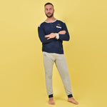 Pigiama uomo invernale caldo cotone Kappa grigio navy 22102