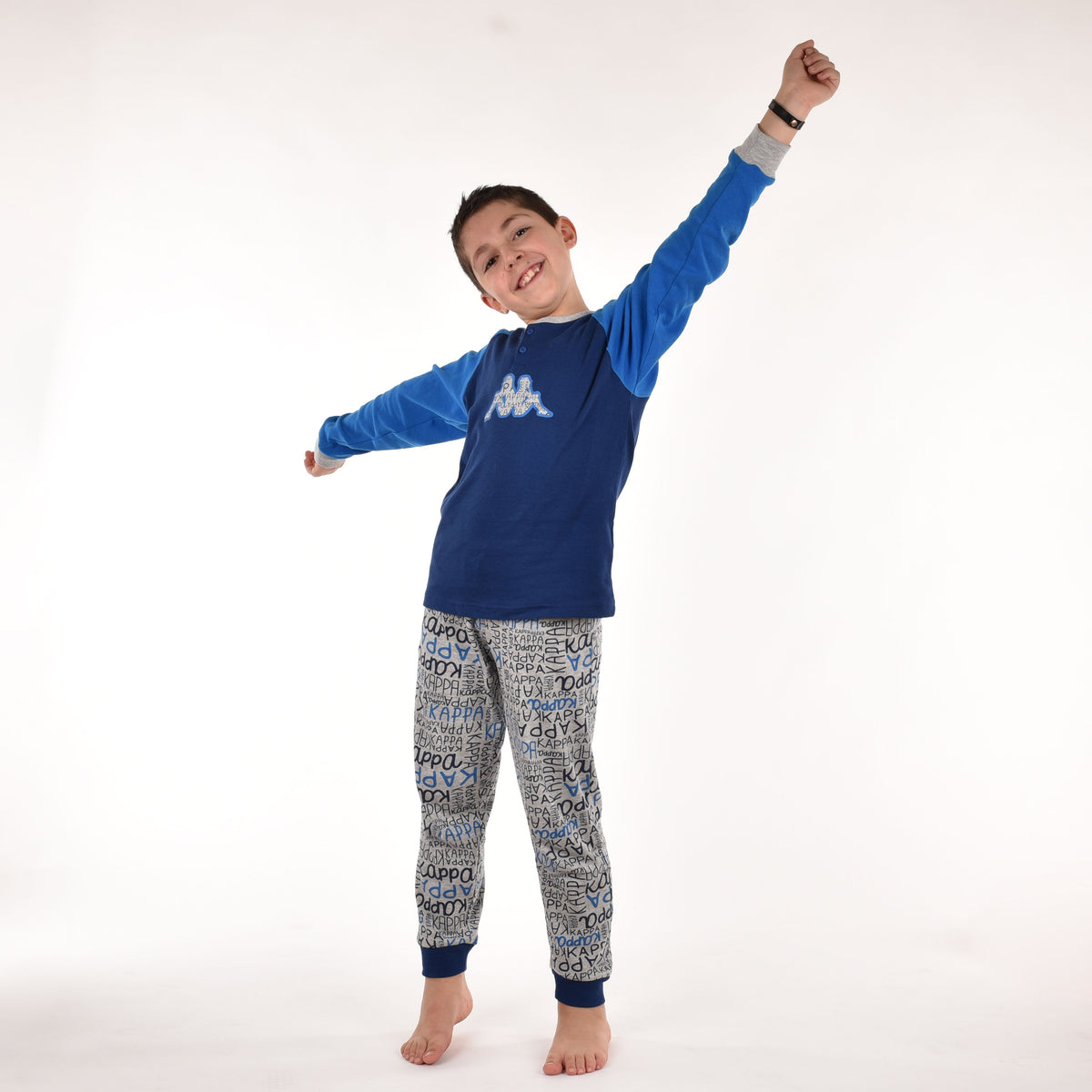Pigiama bambino Kappa caldo cotone colorato 21420 navy