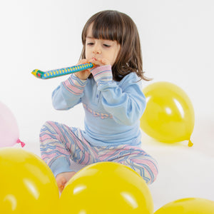 Pigiama bambina caldo cotone bimba Kappa fantasia 21384 celeste