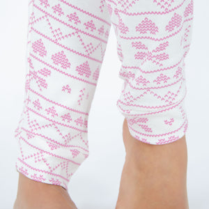 Pigiama donna Kappa 21375 caldo cotone rosa con polsini
